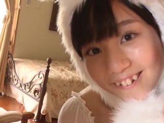 Pure Smile pretty Asian teen in bunny costume poses-1