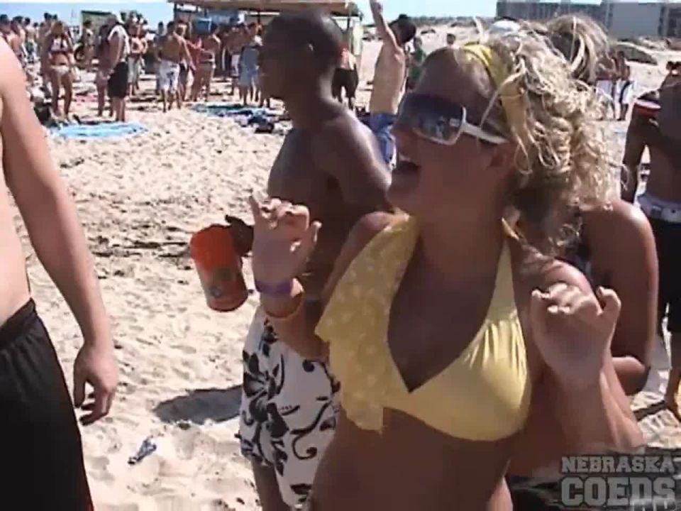 video 12 Spring break beer party on the beach of South Padre Island, Texas on public amateur night at the apollo