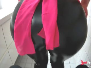 [GetFreeDays.com] Quick bathroom handjob at a house party, big ass in leather leggings Porn Video April 2023-0