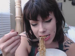 femdom porm Sloppy Noodle Slurping – Fluffer Nutter, wet & messy on solo female-8
