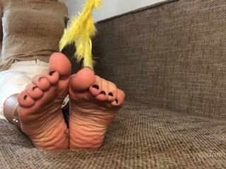 adult xxx video 49 black girl foot fetish feet porn | Feather Foot Tickling | dollhousestudio-8