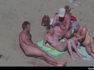 Hot nudist groped in beach Nudism-8