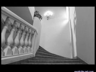 Exquisite Czech blond teen strips on the stairs Teen!-0