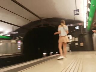 Upskirt while teen girl rushes in  subway-9
