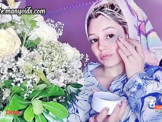 [GetFreeDays.com] After the shower a mask  skincare  blonde  bangs  short hair  cute  fresh  towel  flowers Adult Leak July 2023-2