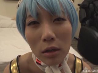 Awesome Cosplay sex lover Kurata Mao fucks with two dudes in a POV vid Video Online International-7