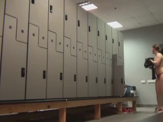 Plump babe on a locker hidden camera-0