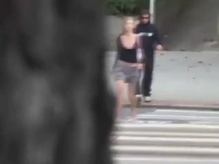 Guy pulls a hot girl s top down public -6