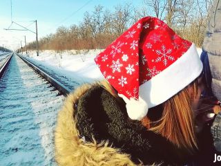 Jane Brown - Winter Outdoor Amateur Blowjob on the Railway Jane Brown-0