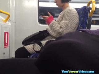 Guy masturbates in train-9