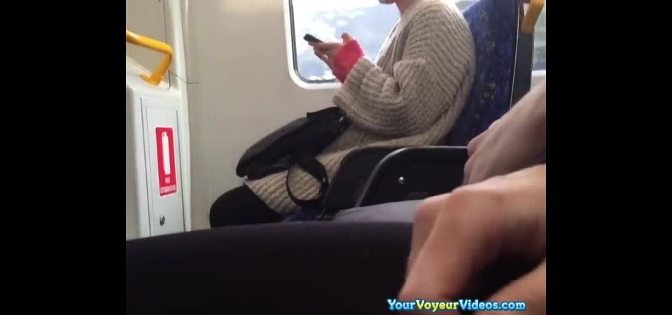 Guy masturbates in train