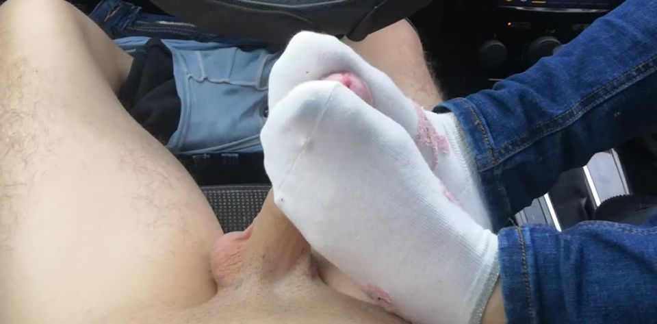 Oksifootjob - Footjob And Sockjob And Handjob In Car on handjob porn 