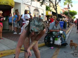 Nude Girls With Only Body Paint Out In Public On The Streets Of Fantasy Fest 2018 Key West Florida-6