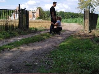 Risky public blowjob near ruined factory-7