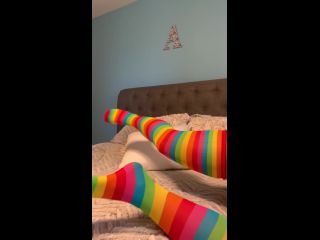 ErikaSwingz - Rainbow Stockings and a Big Dild - Garter & stockings-3