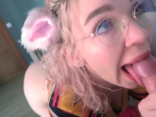 Nerdy Glasses Kitty Neko Sloppy And Swallow Daddy-2