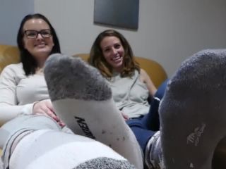 free video 14 smelly socks fetish Princess Adelaide and Princess Georgie - After Work Foot Worship, waitress-soles on feet porn-3