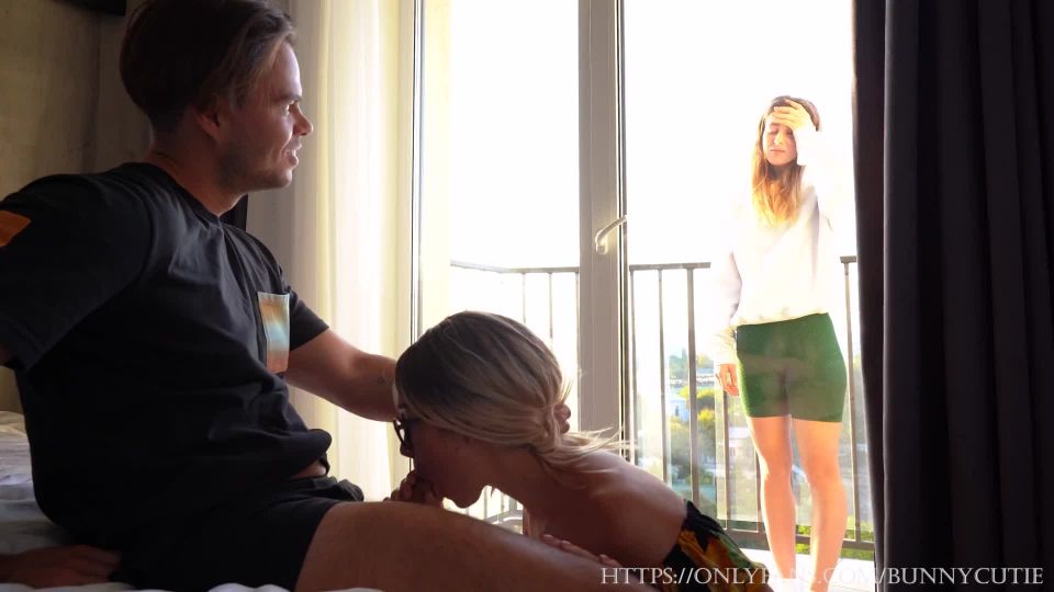 Cheating With Milf Stepmom While Girlfriend Locked Up On The Balcony In Front Of Us 1080p