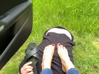 Foot Licking In The Forest. Mistress And Slave. Female POV. More Feet O-8