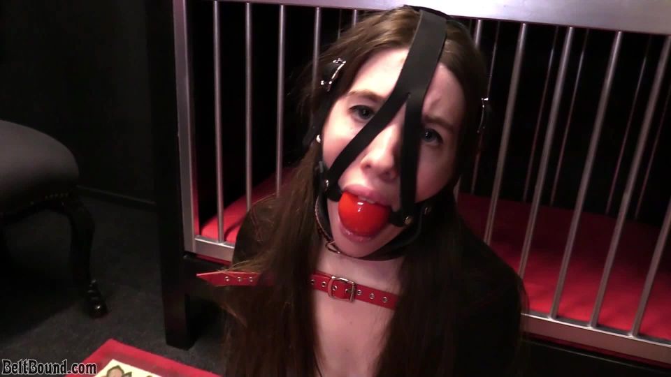 porn video 48 BeltBound – Ivy Red – cage training! on bdsm porn femdom empire