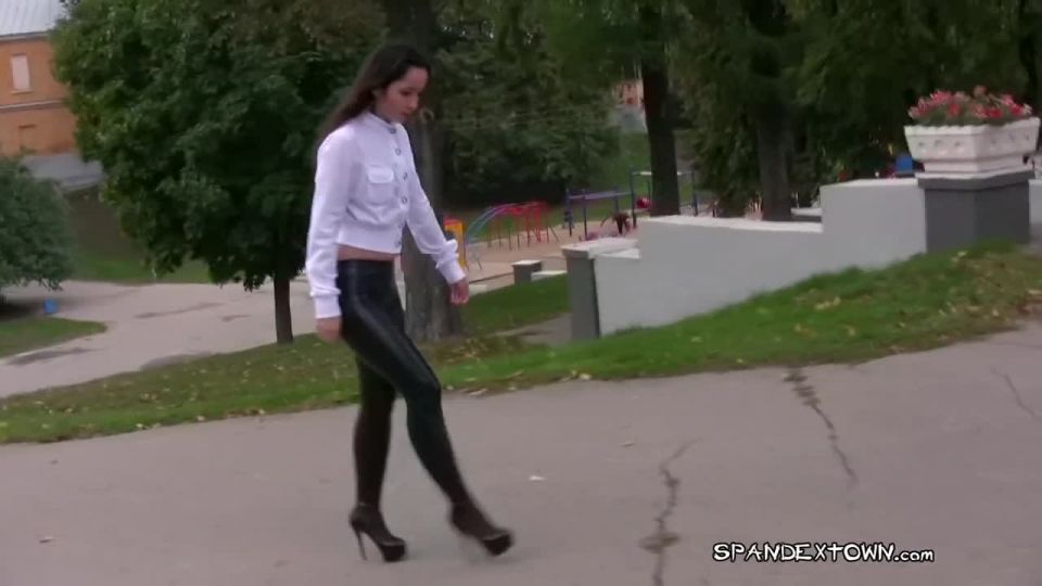 Walking leather pants!(porn)