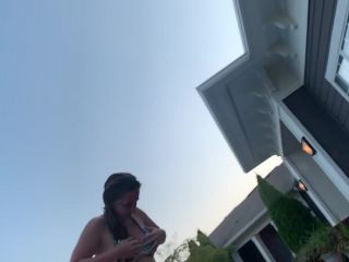 Voyeur peeps on his sexy friend in and out of pool BBW-6