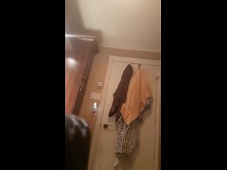 cute busty slim girl before and after shower. caught spy cam-8