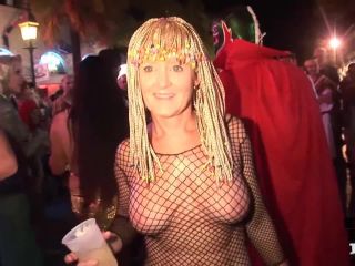 Lingerie Milf Body Paint Naked in Public Fest at Fantasy Fest Public-3