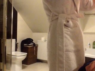 busty slim girl with shaved pussy after shower. hidden cam-2