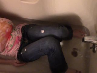 adult video clip 48 randy moore femdom Wet Jeans and T-shirt in Bath Tub, barefoot on feet porn-3