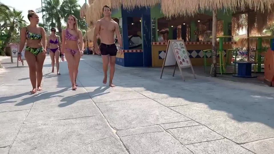 Hotties in bikinis all over the water park