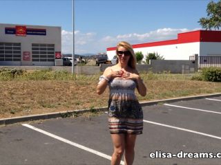 Elisa Exhib - Naked and caressing me in a supermarket parking-9