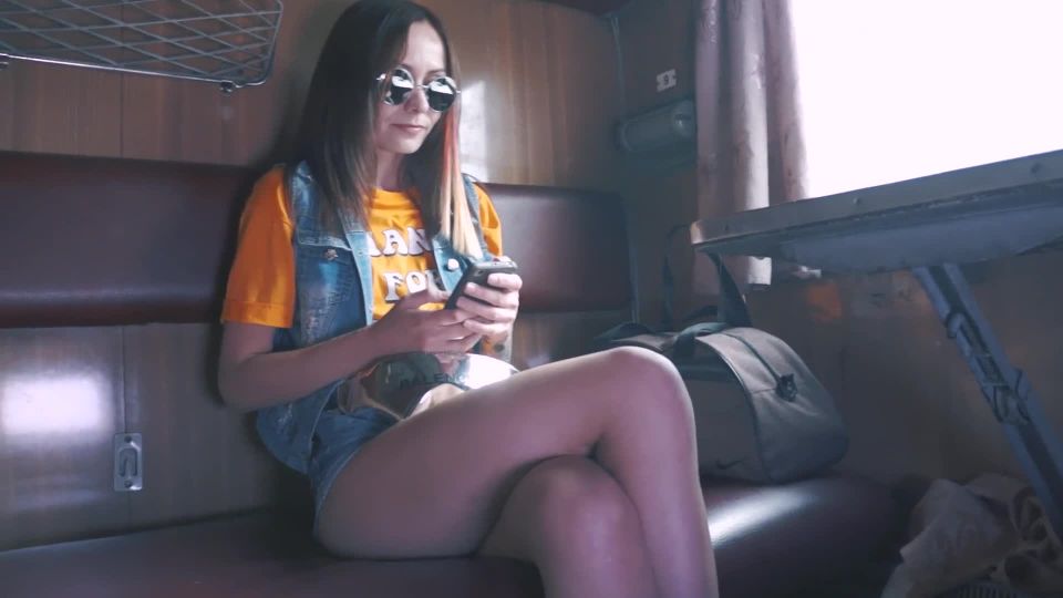 MilaGrace - Lustful Eighteen Year old Bitch Sucked my Fat Cock in the Train 