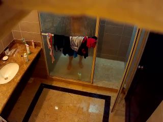 Chubby asian wife caught by camera in bathroom-3