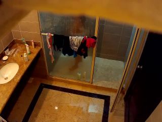 Chubby asian wife caught by camera in bathroom-5