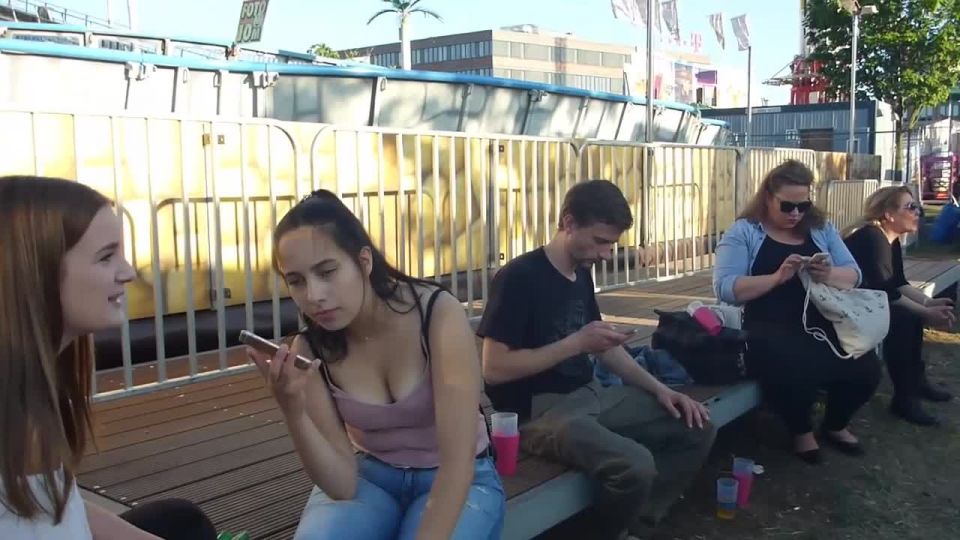 Big tits caught in downblouse at the park teen 