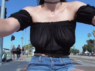 Shy Goth Exhibitionist Bike Ride Sheer Top-6