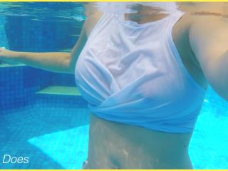 WifeyDoesHOT MILF in wet shirt underwater hotel pool-3