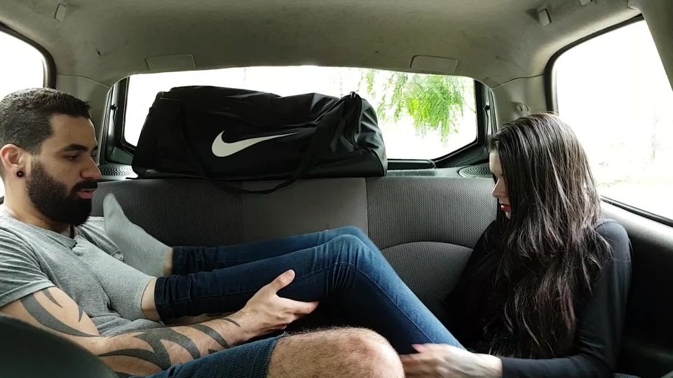 xxx video 28 Emily Foxx – Smelling My Socks And Worship My Feet In The Car, first foot fetish on femdom porn 