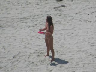 Nudist girl sucks at  frisbee-8