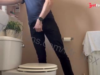 [GetFreeDays.com] Big cocked straight guy masturbating in the toilet. Hung and horny, bringing dick off to cumshot Porn Film February 2023-0