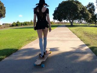 Shy Goth Exhibitionist Learning To Longboard Video-4