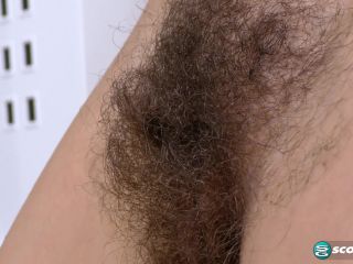 Natural young girl, hairy pussy masturbation-0