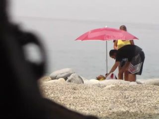 Chubby girl undresses at the beach-3