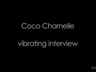 French busty teen Coco Charnelle masturbates during her intervew-0
