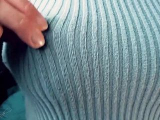 Lorena Brink - Big Tits Playing Teasing in a Tight Knitted Sweater - Handpicked Jerk - Off Instruction - Fapping-2