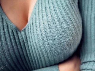 Lorena Brink - Big Tits Playing Teasing in a Tight Knitted Sweater - Handpicked Jerk - Off Instruction - Fapping-9