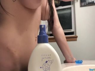 Hot teen pees and showers after Teen!-7
