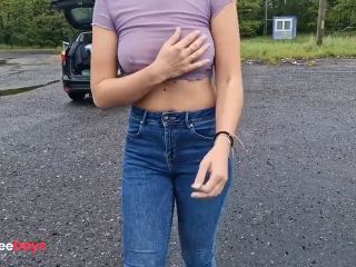 [GetFreeDays.com] I change my blouse by the road and flash my breasts at passing cars Porn Film November 2022-4