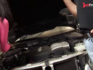 [GetFreeDays.com] Hot brunette mechanic sharing two fat cocks with her friend Adult Leak June 2023-0